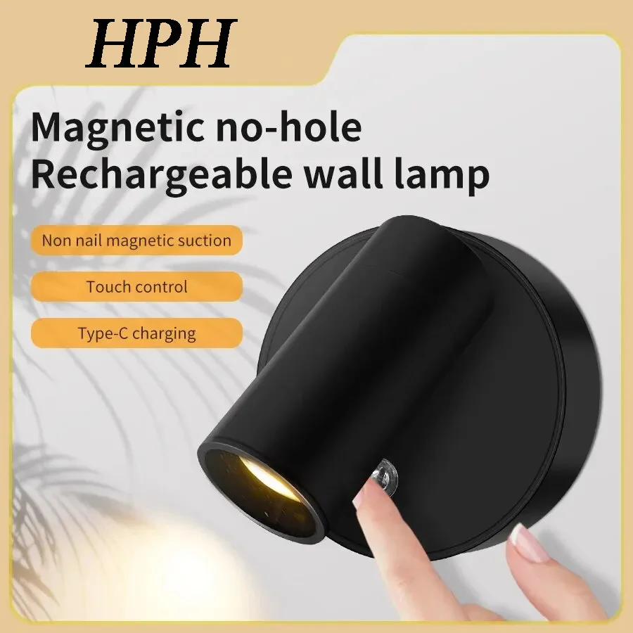 

Bedside Led Wall Lamp Touch Indoor Wireless Spotlights USB Charging Wall Lamp Magnetic LED Cordless Wall Sconces Light