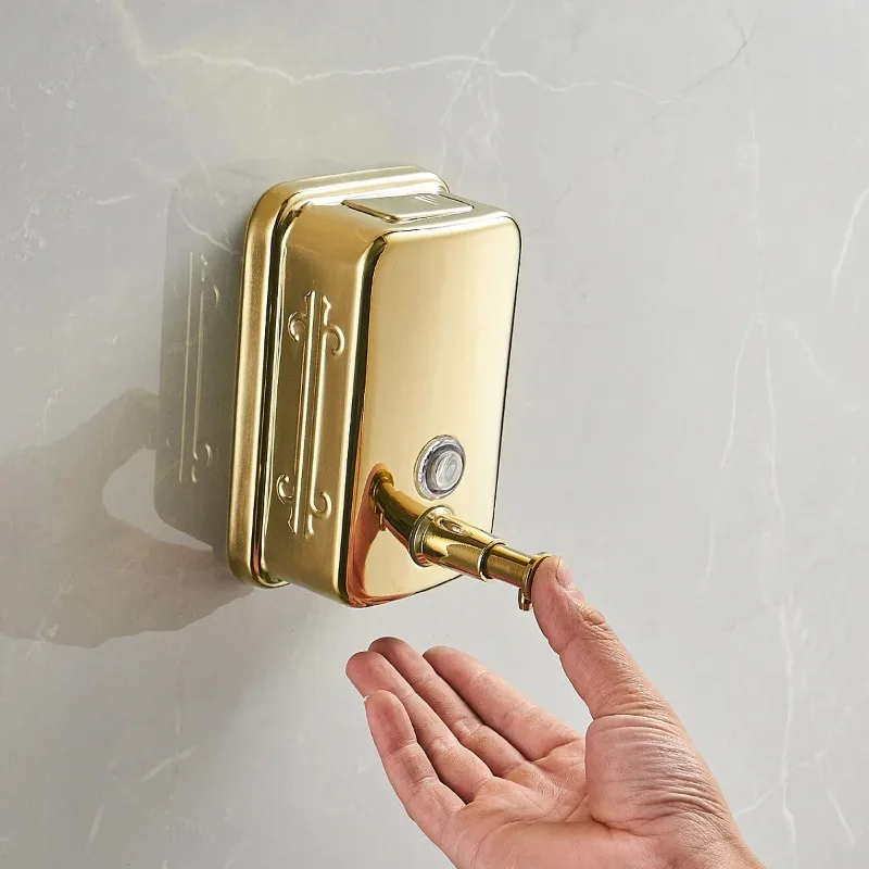 Golden Striped Soap Dispenser Can Hold Shower Gel, Shampoo, Hand Sanitizer and Other Liquid Dispensers.