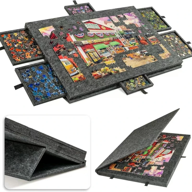 

Puzzle table board, portable puzzle table puzzle table board, puzzle felt integrated table board, foldable with bracket cover