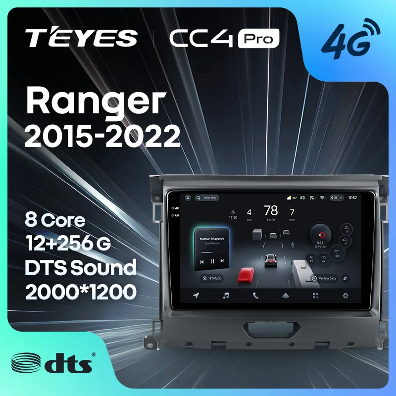 TEYES CC4 PRO Radio Samochodowe z CarPlay i Android Auto do Ford Ranger P703 2015 - 2022, Multimedia Stereo 2DIN Autoradio