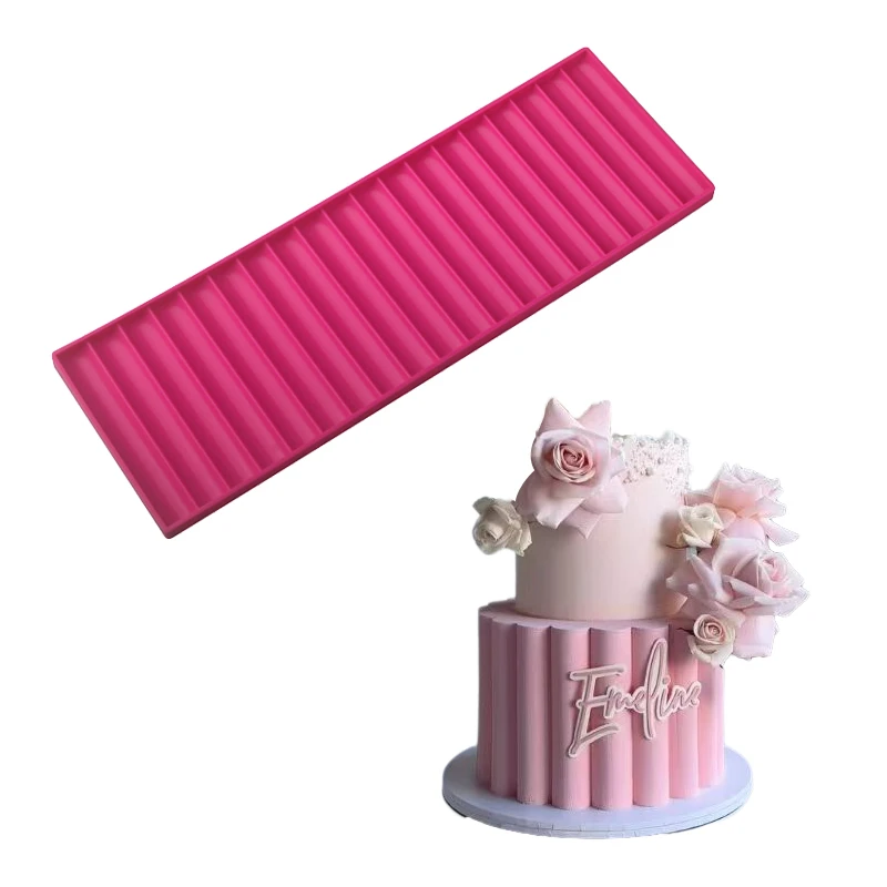 Long Strip Sugarcraft Fondant Mold Cake Edge Decoration Mould Silicone Cake Moulds Resin Pan Lace Mat Dessert Decorating Tools