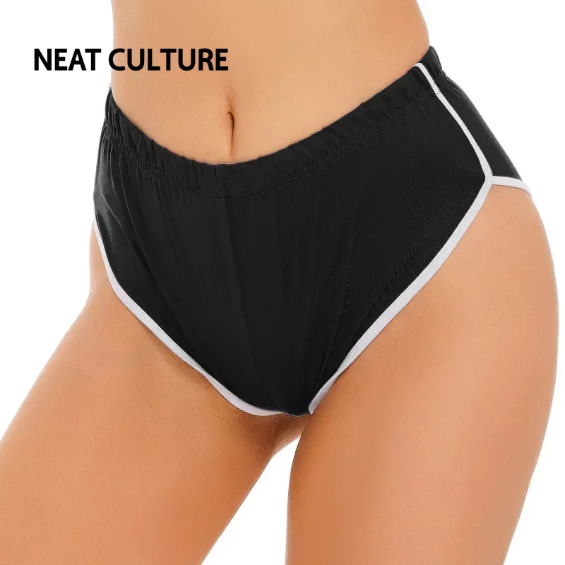 Summer Sports Gym Workout Running Slimming Fitness Wear Dolphin Shorts Mid-waist White Edge Yoga Shorts shorts women