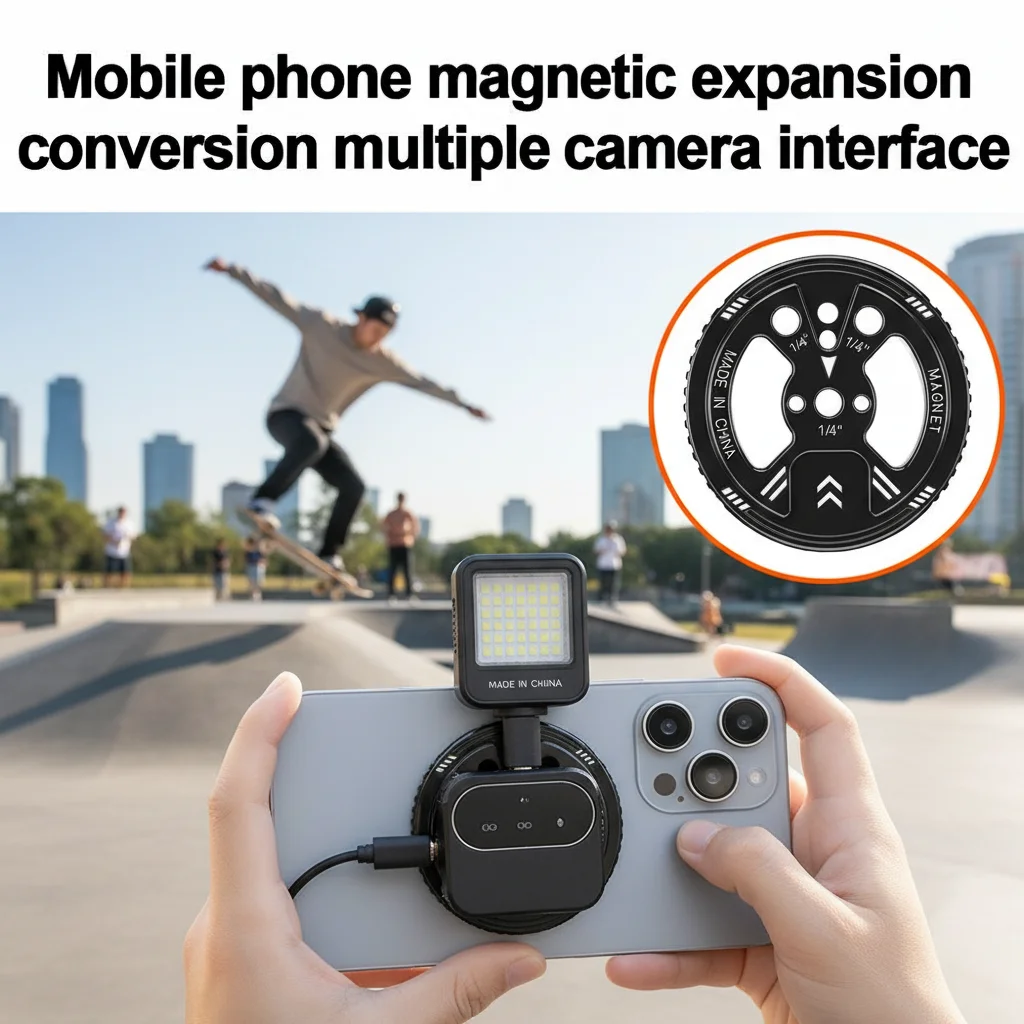 

For MagSafe Magnetic Suction Head 1/4 Interface Phone Holder with Alei Positioning Cold Boot Mouth Expansion