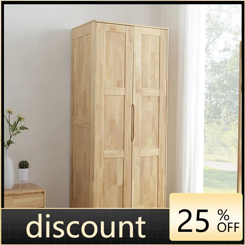 

LTT master bedroom Nordic solid wood wardrobe storage four doors and two doors large sliding wardrobe