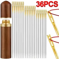 36/12Pcs Blind Sewing Needles Stainless Steel Elderly Needle-side Hole for Household Sewing DIY Jewerly Beading Threading Needle