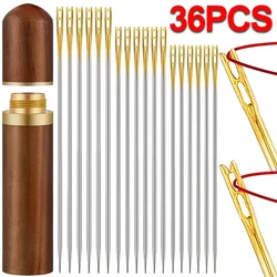 36/12Pcs Blind Sewing Needles Stainless Steel Elderly Needle-side Hole for Household Sewing DIY Jewerly Beading Threading Needle