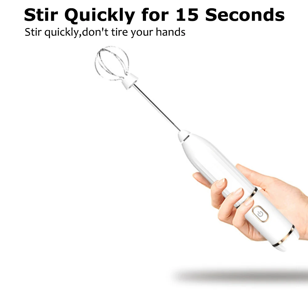 Mini Coffee Maker Whisk 3 Speeds Stirring Tools For Cappuccino Cream Electric Handheld Milk Frothers USB Kitchen Egg Whisk Mixer