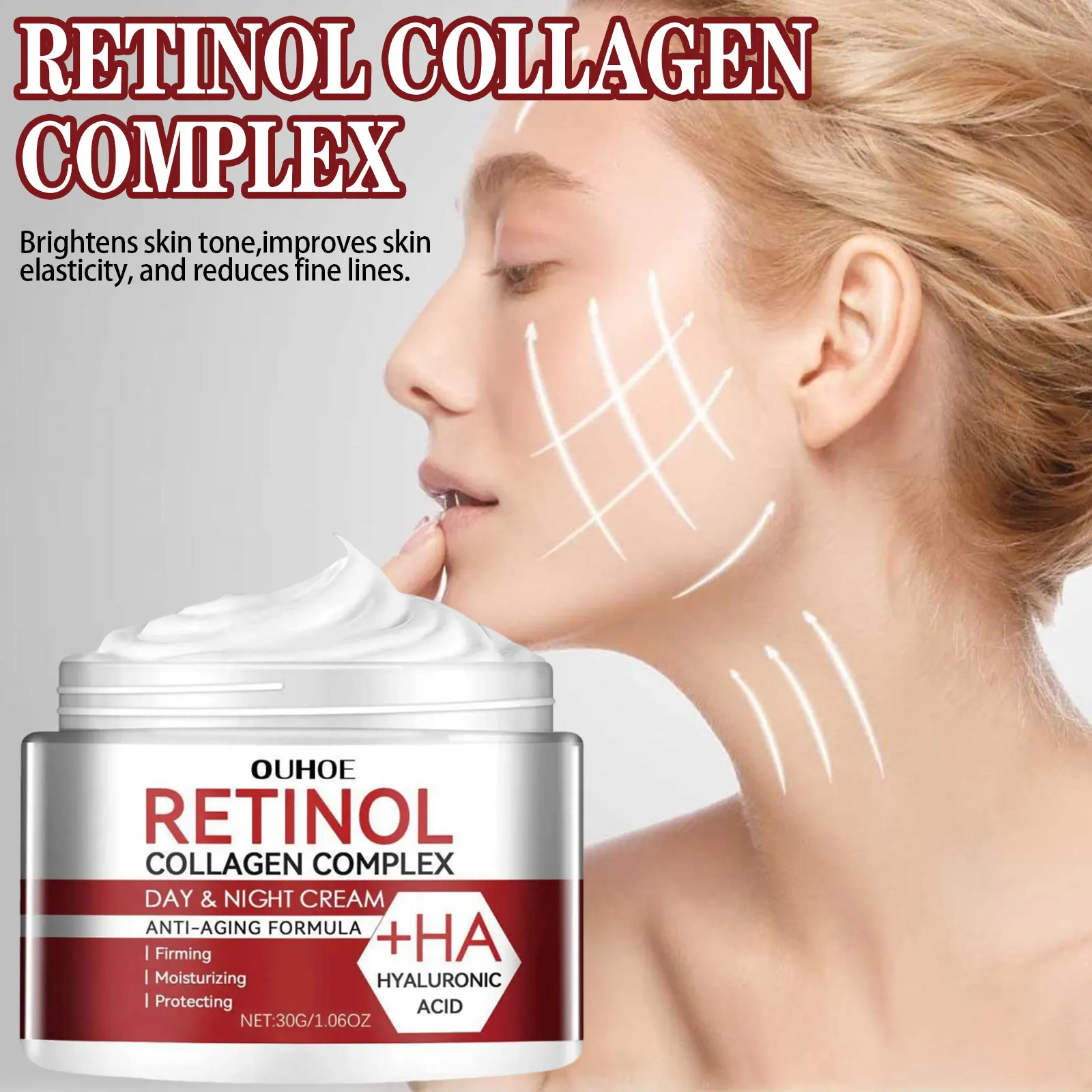 30g retinol moisturizing cream moisturizing anti-wrinkle lightening fine lines dark circles tightening pores anti-aging cream