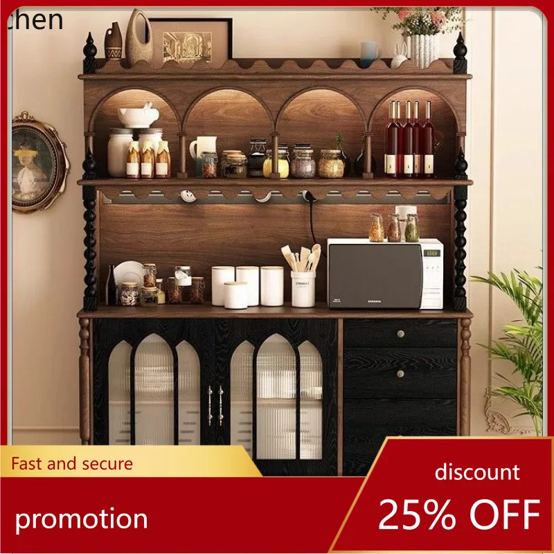 

ZML Solid Wood Sideboard Cabinet Against The Wall Integrated Living Room Vintage Kitchen Storage Organizer Cabinet