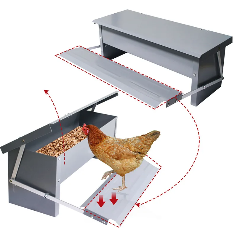 Automatic Chicken Feederfor Chickens Ducks and Geese Feed Trough Rainproof Feeding Artifact Breeding Equipment for Chickens