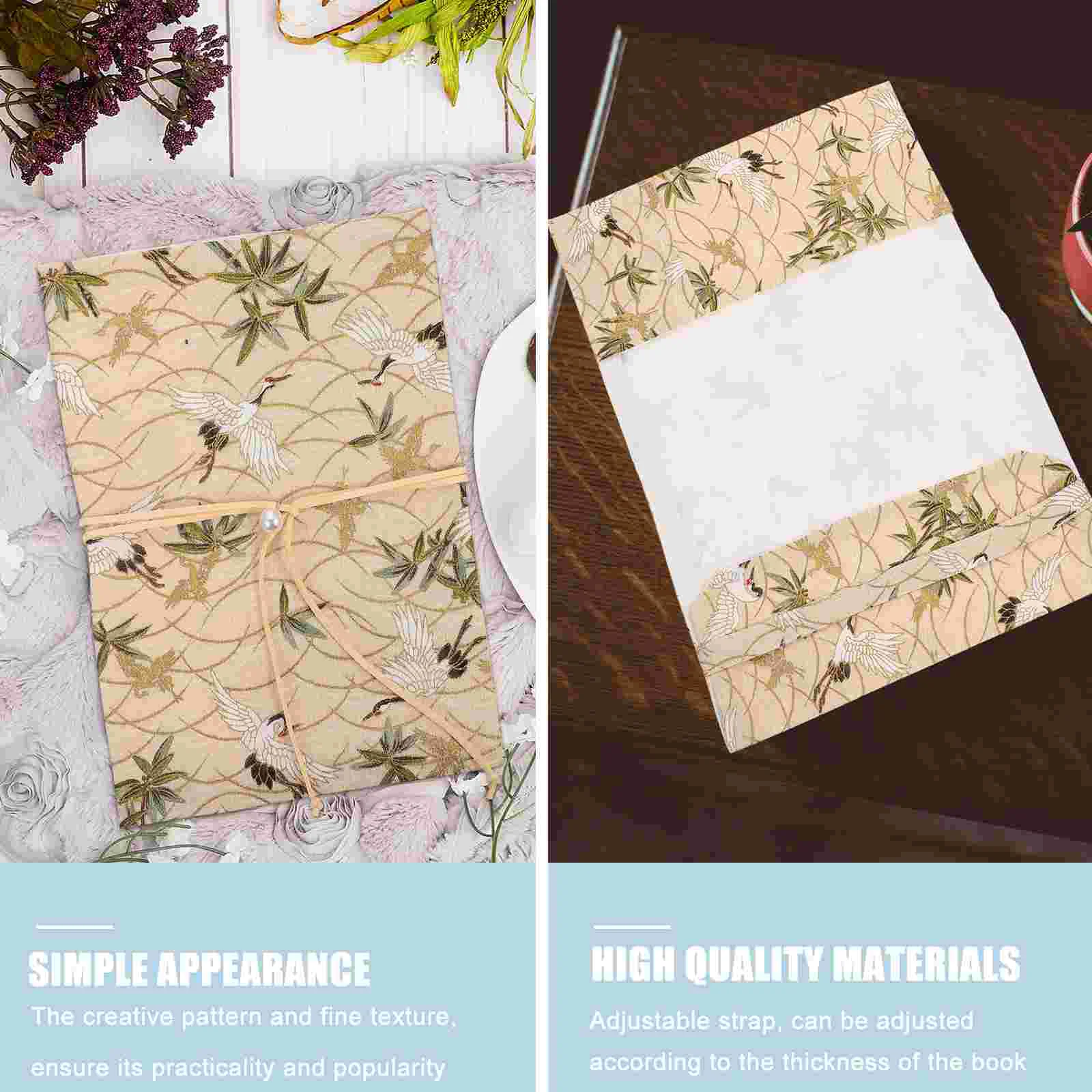 Flowers Crane Cloth Student Decorate Reusable Book Covers Stationery 215X15X01CM Dust Adjustable Notepad