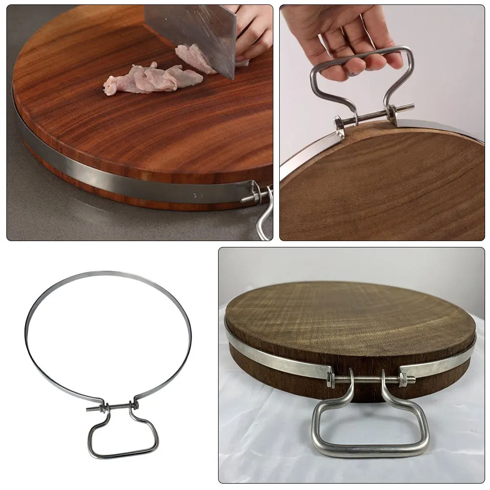 

Stainless Steel Cutting Ring Anti-Crack Fixing Hoop For Kitchen Chopping Board Durable Metal Board Tool