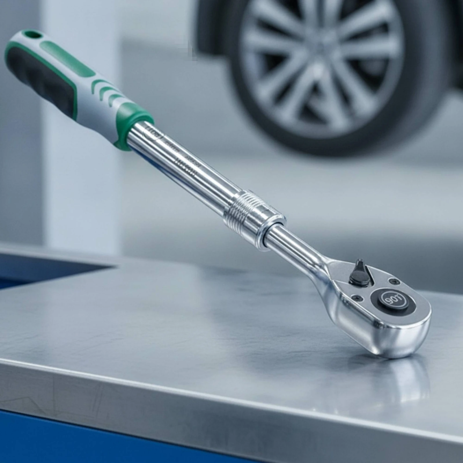 Telescopic Ratchet Wrench 90-Tooth Extendable Ratchet Wrench Tool Telescoping Heavy-Duty for Mechanics, Automotive Repair