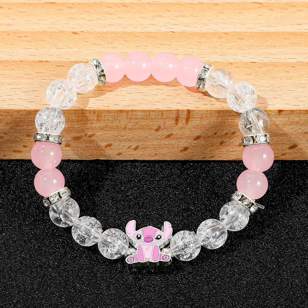 ديزني الكرتون غرزة الملاك زوجين أساور للنساء الرجال الإسورة كريستال الخرز غرزة سوار #3