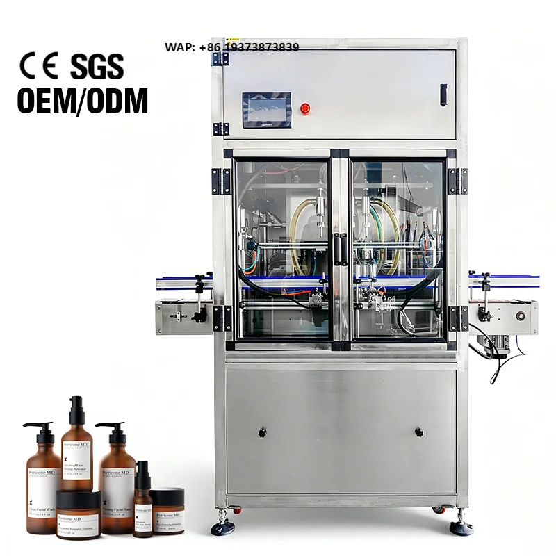 Multi-function Four Head Liquid Filling Machine Food and Cosmetics Filler Machine for Glass Plastic Bottles and Jars