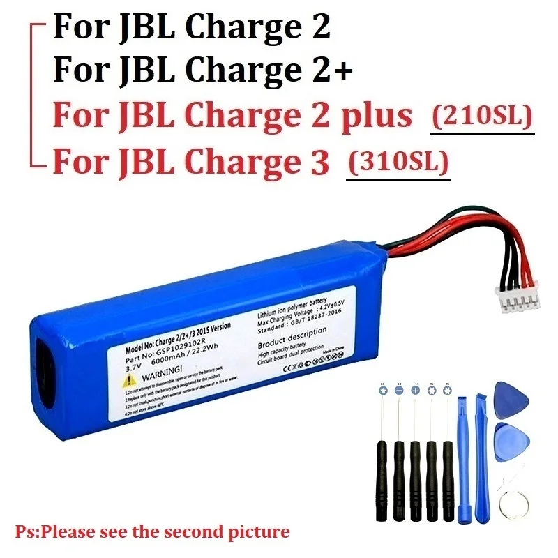 Dwie wersje oryginalne dla JBL Charge2 Charge 2 + 6000mAh bateria 210SL dla JBL Charge 2plus 310SL dla JBL Charge 3 bateria Audio