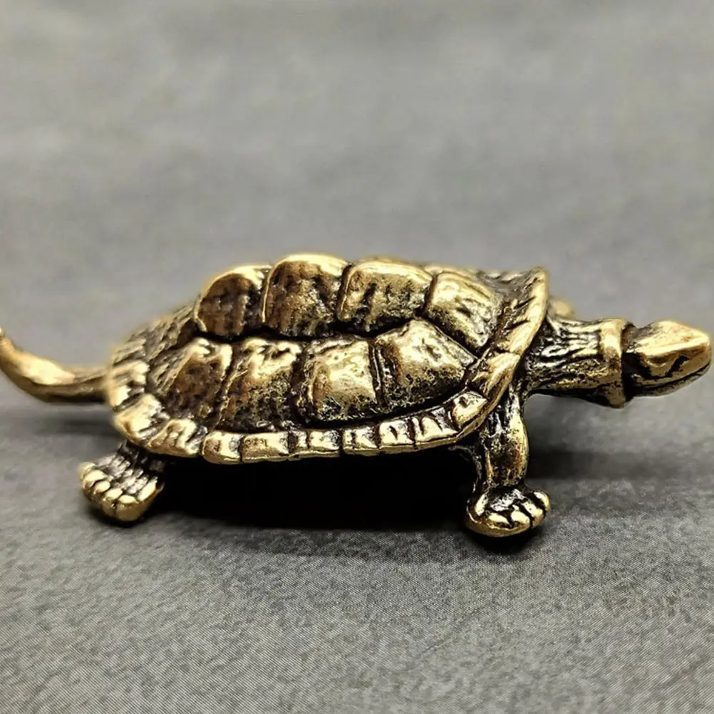 

2 Pcs Brass Tortoise naments Vivid Turtle Design Desk Compact Size Creative Animal Adornment Craft Decor Retro Style Miniature