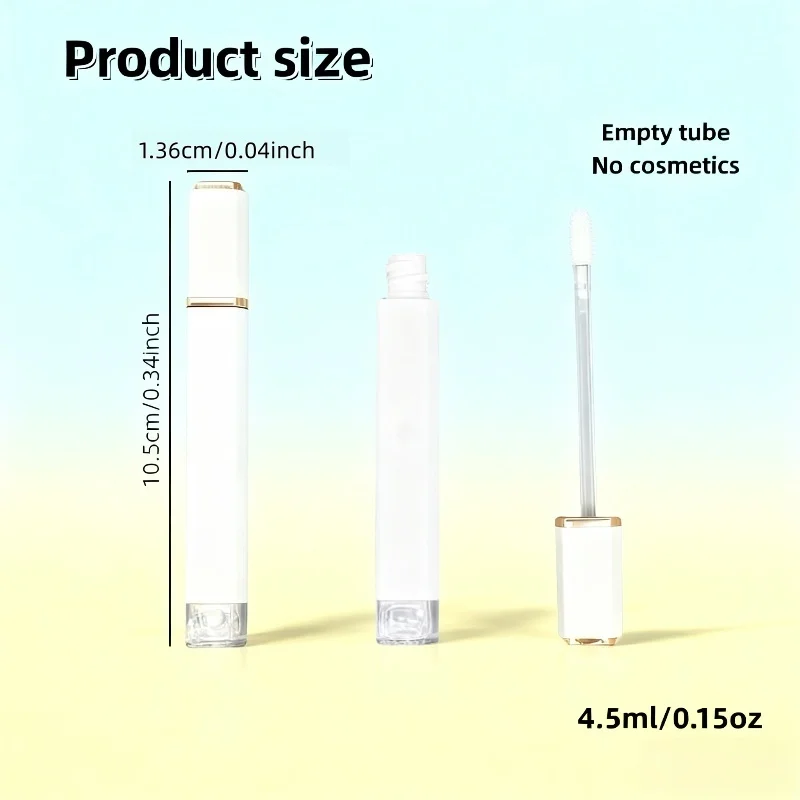 10개입 4.5ml 사각형 무광 흰색 뚜껑 빨간색 튜브 아이라이너 성장액 병 컨실러 빈 튜브 재고 있음