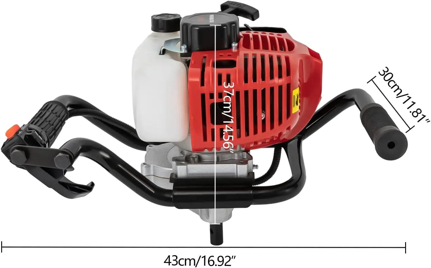 Auger Post Hole Digger, Gasolina, Gás Powered Earth Digger, Post Hole Borer Diggers, Broca de terra para Garden Farm, 2 tempos, 52cc