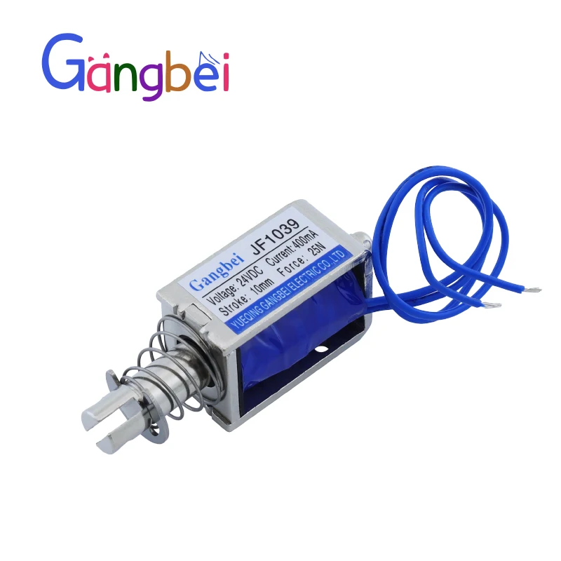 gangbei-1039B Wholesale DC 12V 24V 400mA Force 25N travel 10mm Pull Type Linear Solenoid Electromagnet
