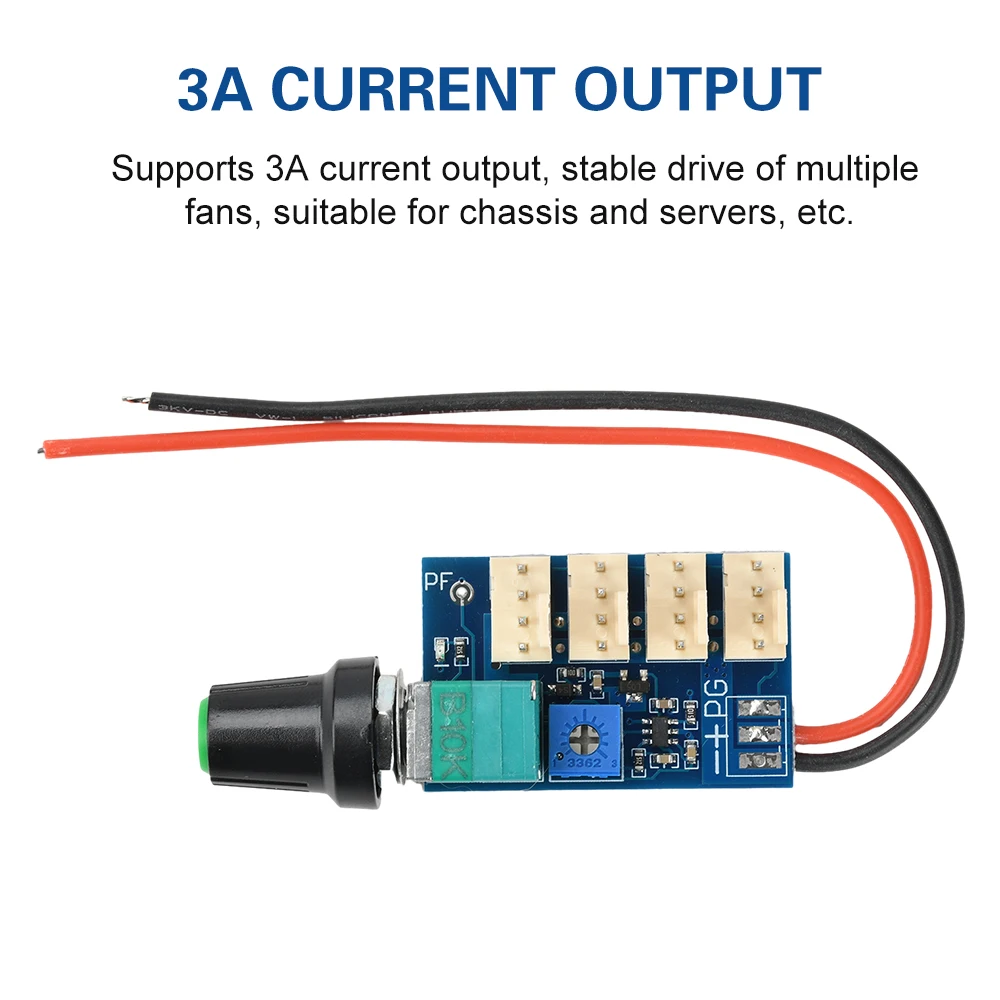 4-channel DC12V 3A 4-wire PWM Fan Controller With Manual Knob Adjustment And Switch 5V 25KHZ Fan Speed Controller