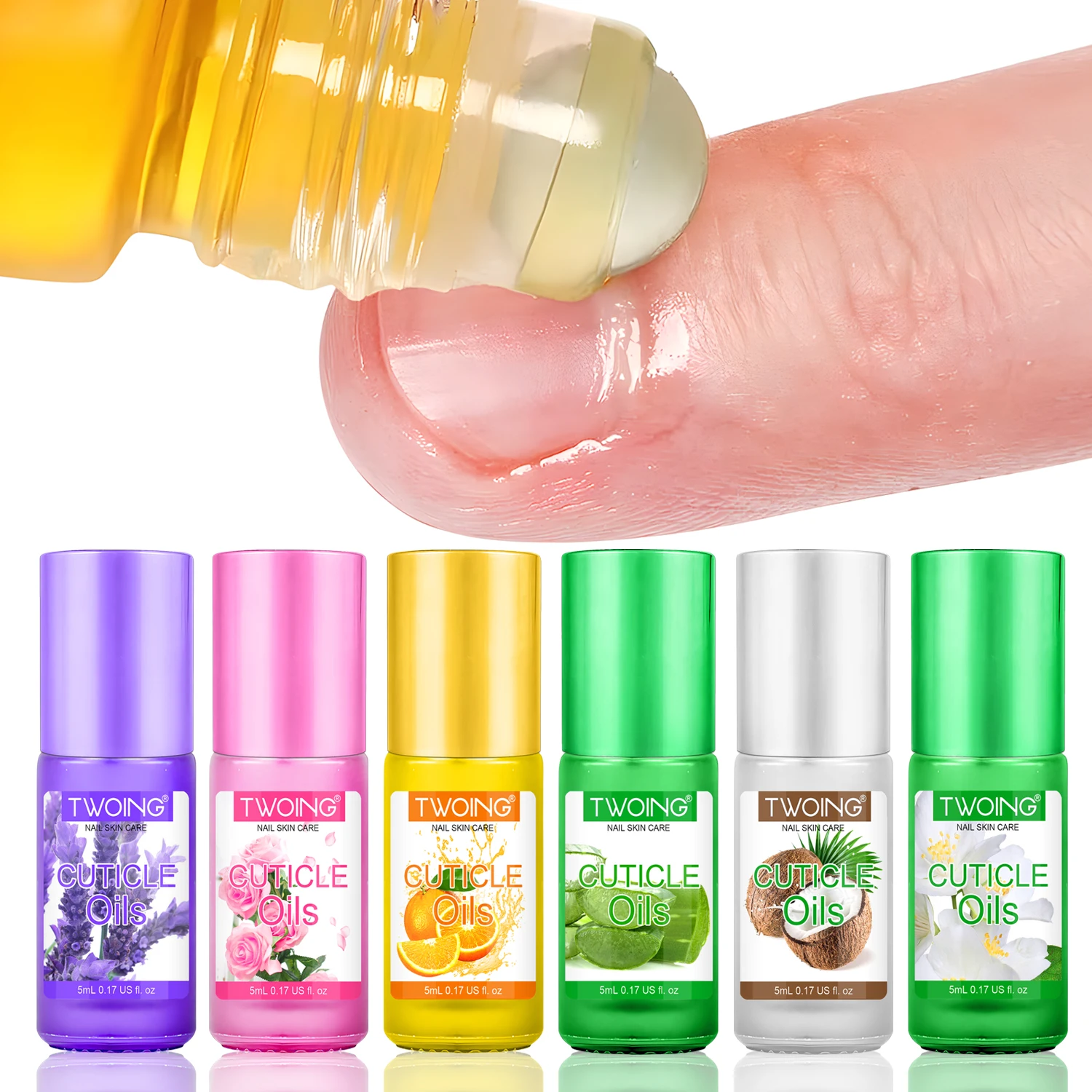 TWOING 5 ml Nagelernährungsöl und Nagelhautöl, Nagelpflege, Nagelhaut-Revitalisierer, Behandlung, Maniküre, erweicht den Hautschutz, ätherisches Öl