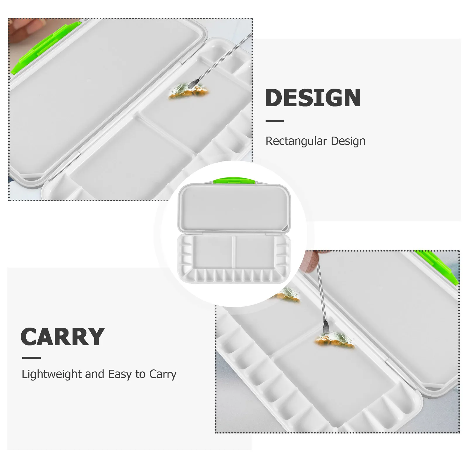 

Portable Plastic Watercolor Paint Box Lightweight Pigment Mixing Case For Artists Diy Travel Painting Kit Empty Color