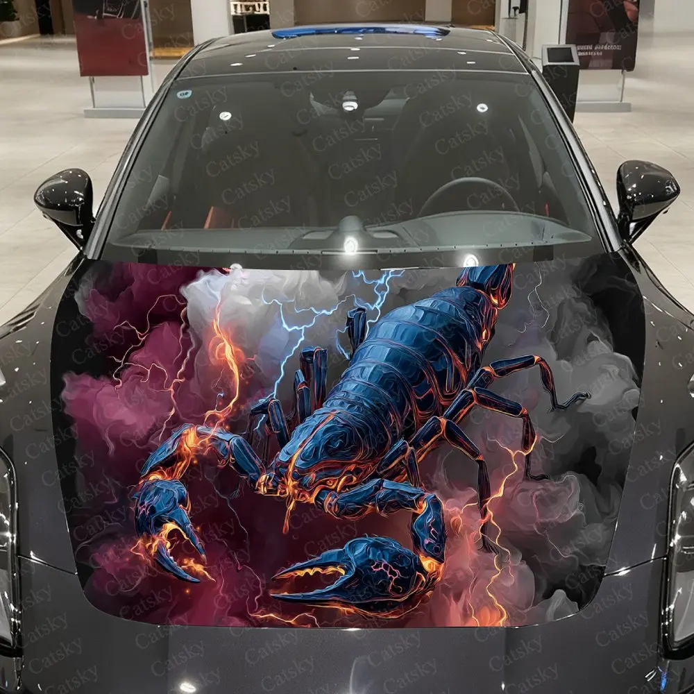 

Виниловая пленка для автомобиля Gloomy Blue Venom Scorpion Smoky Haze, водонепроницаемая наклейка на капот автомобиля из ПВХ, самоклеящиеся устойчивые к царапинам наклейки