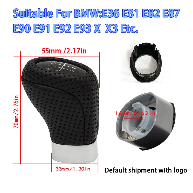 Gear Stick Shift Knob Gear 5 6 Speed Shift Knob For BMW E36 E81 E82 E87 E90 E91 E93 X3 Etc. PU Leather Wear-resistant And Safe
