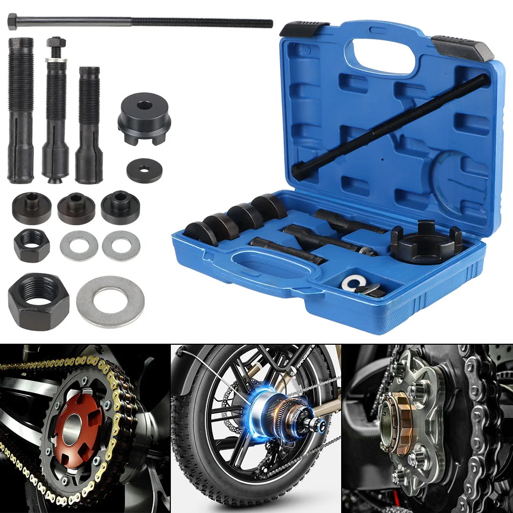 

18Pc Wheel Bearing Remover &Installer Puller Tool Kit Motorcycle 0.75" 1" 25mm Bearings Durable For Harley Davidson 2000+ VT102