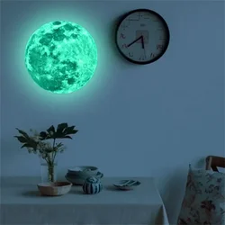 Luminous Fluorescent Glow in The Dark Moon Wall Stickers for Kids Rooms Decoration Livingroom Baby Bedroom Ceiling Home Decor