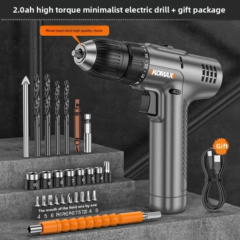 

Cordless Electric Drill Tapping Brushless Impact Drill Metal Ratchet Chuck Electric Hand Drill Household Electric Screwdriver