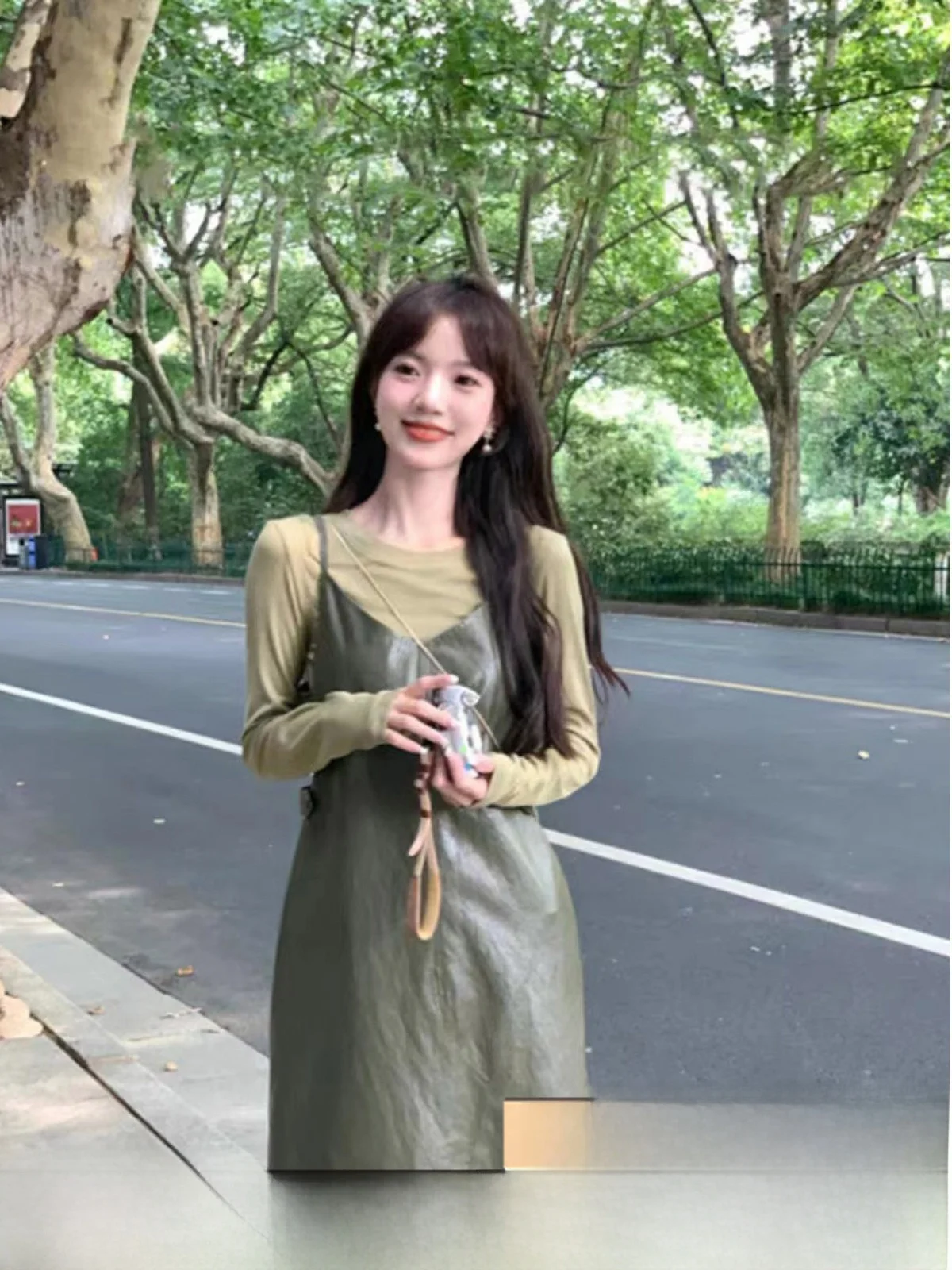 

Fashionable Spring Autumn 2026 Ladies Set Elegant Strap Dress Two-Piece Suit Cotton T-Shirt Other 100% Material Components