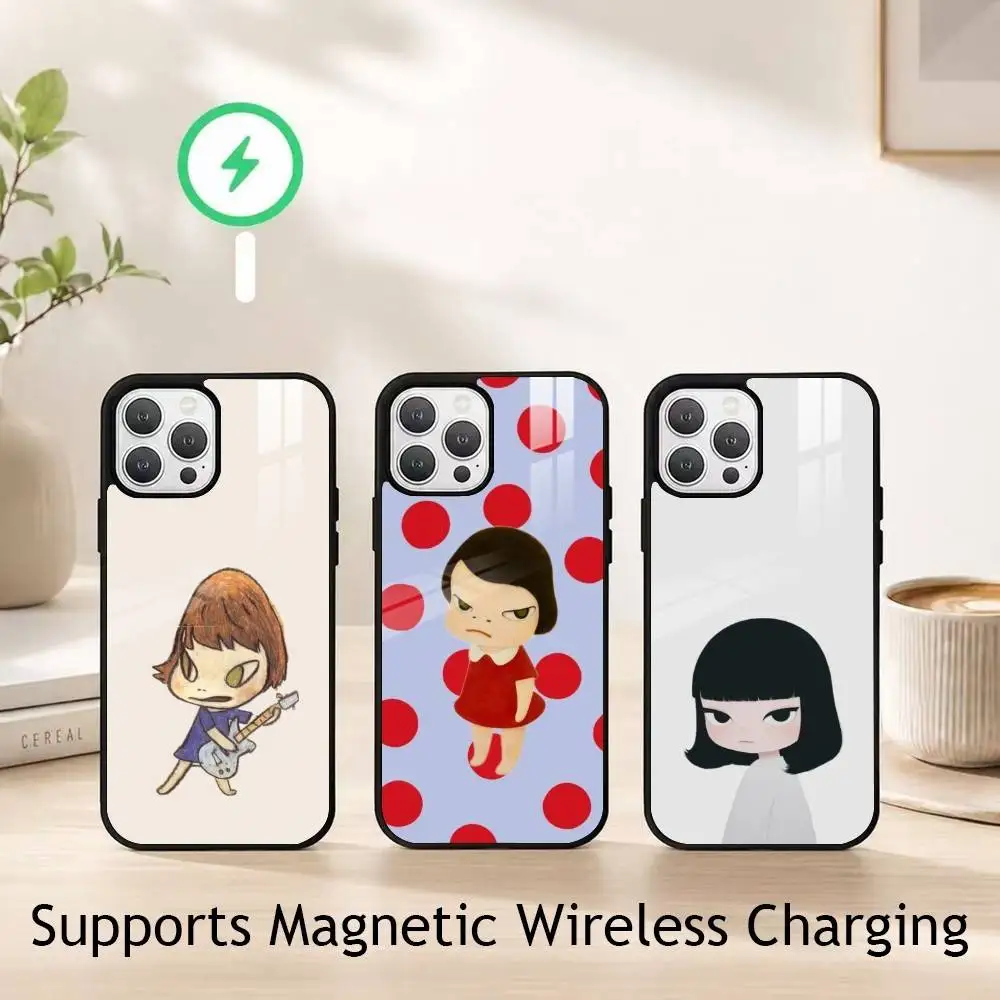 C-Cute Y-Yoshitomo Nara gift Phone Case For iPhone18,17,16,15,14,13,12,11 Plus,Pro Compatible with magnetic wireless charging