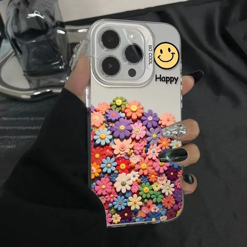 Shockproof Flower Phone Case For iPhone 11 13 Pro Max 16 15 14 12 16promax 15promax 14promax 13promax Soft IMD Mate Funda Cover