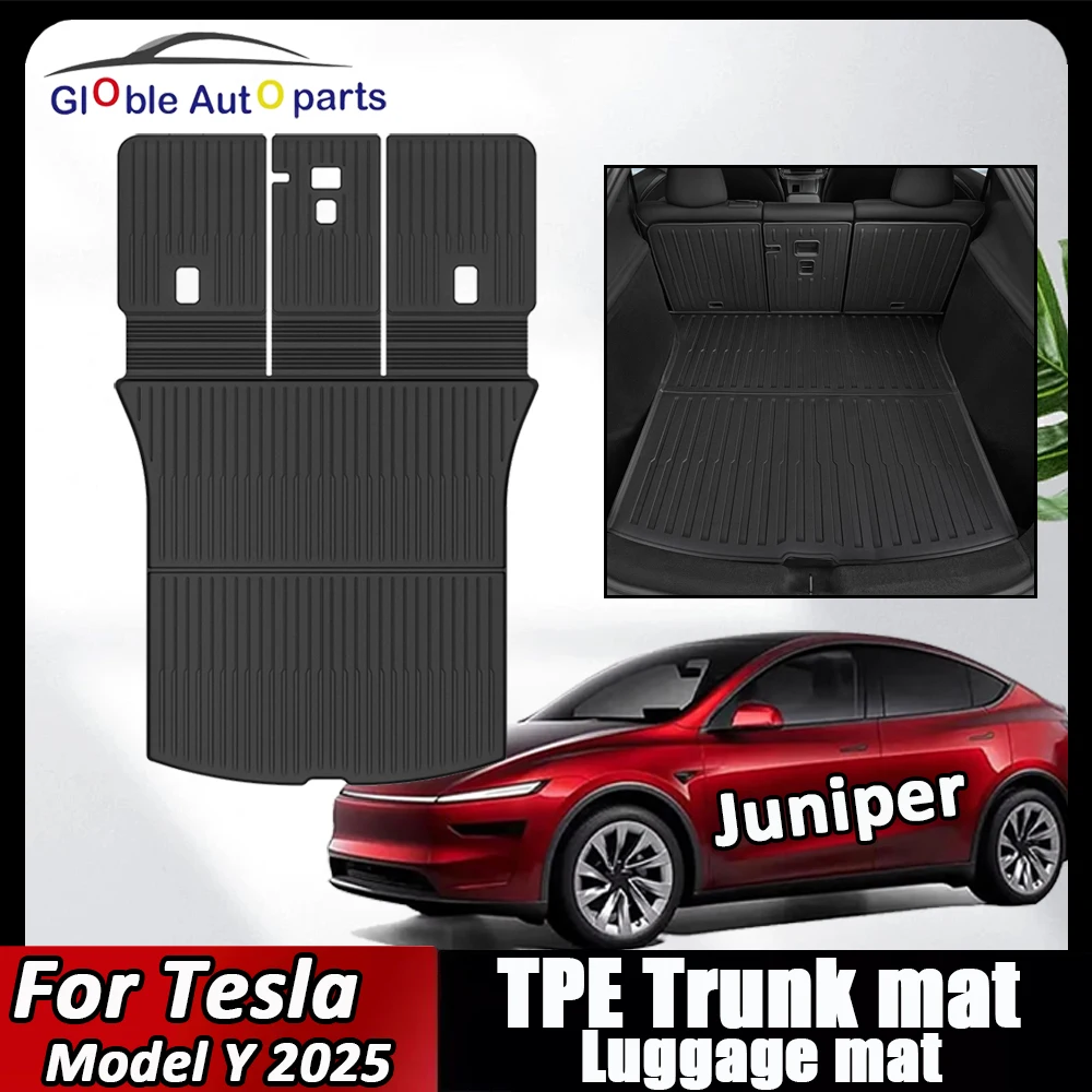 

Для Tesla Model 3 Highland, Tesla Model Y 2022, 2023, 2024, 2025 Juniper: всесезонный водонепроницаемый противоскользящий коврик для багажника из TPE