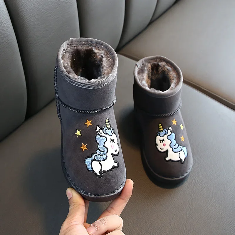 Botas Para Niña Pluche Kinderen Snowlaars Nieuwe Verdikte Meisje Katoenen Schoen Suède Enkellaarzen Jongen Casual Schoen Kinderen Schoen Сапоги