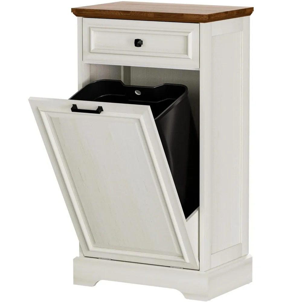 

13 Gallon Kitchen Trash Cabinet with Tilt-Out Feature for Waste and Laundry, Pet-Resistant and Concealed
