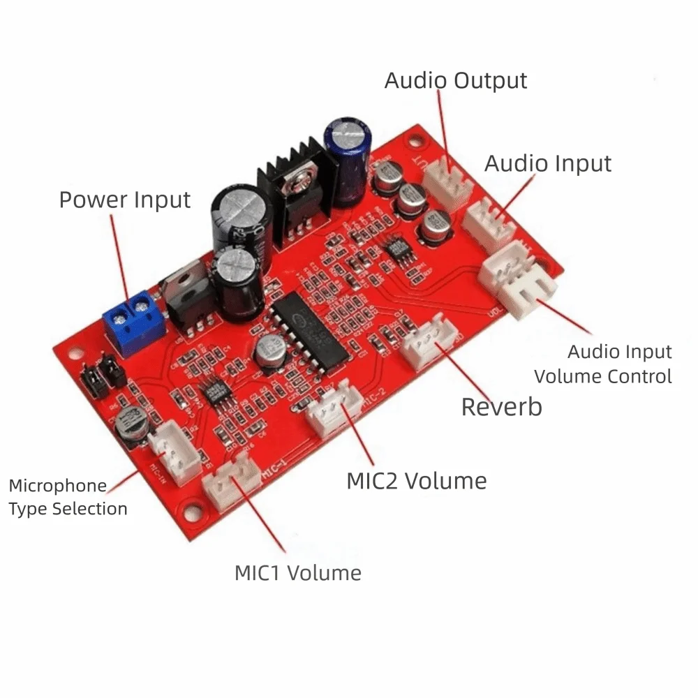 Pre-amplification Effect CD2399 Karaoke Board AC/DC Power Supply Fixed/Separate Reverb Board Treble Midrange Bass HiFi Stereo