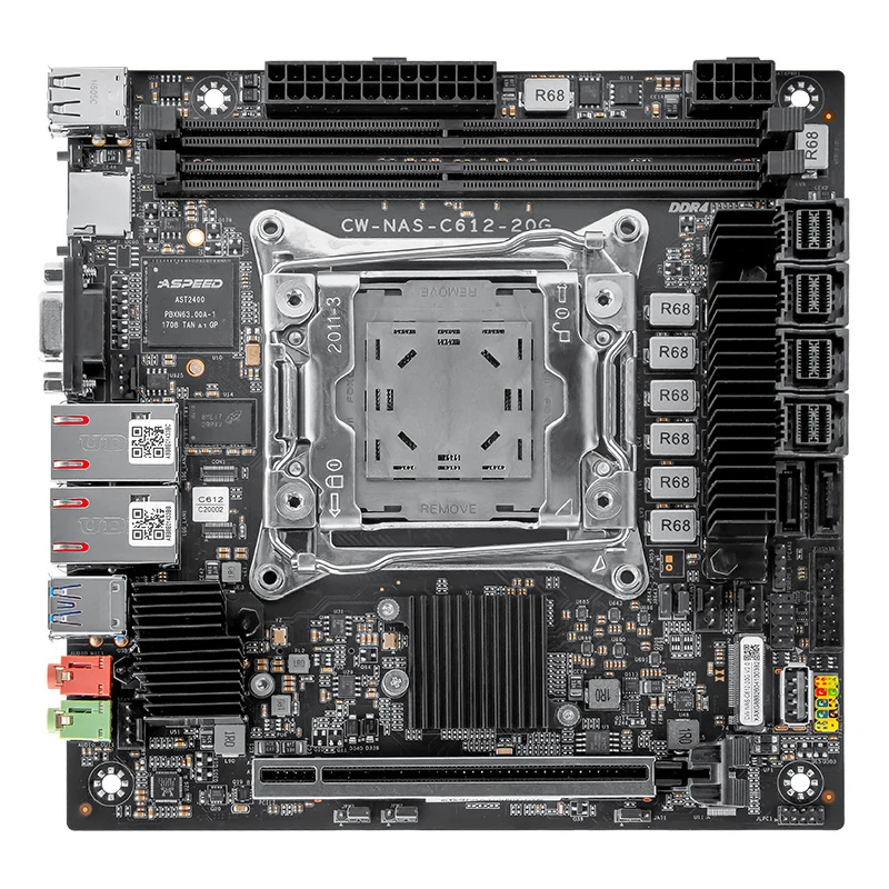 Topton Dual 10G NICs C612 ITX NAS Дънна платка Intel LGA2011-3 XEON E5 V4 Max 10*SATA 4*NVMe PCIE X16 Firewall Server Mainboard
