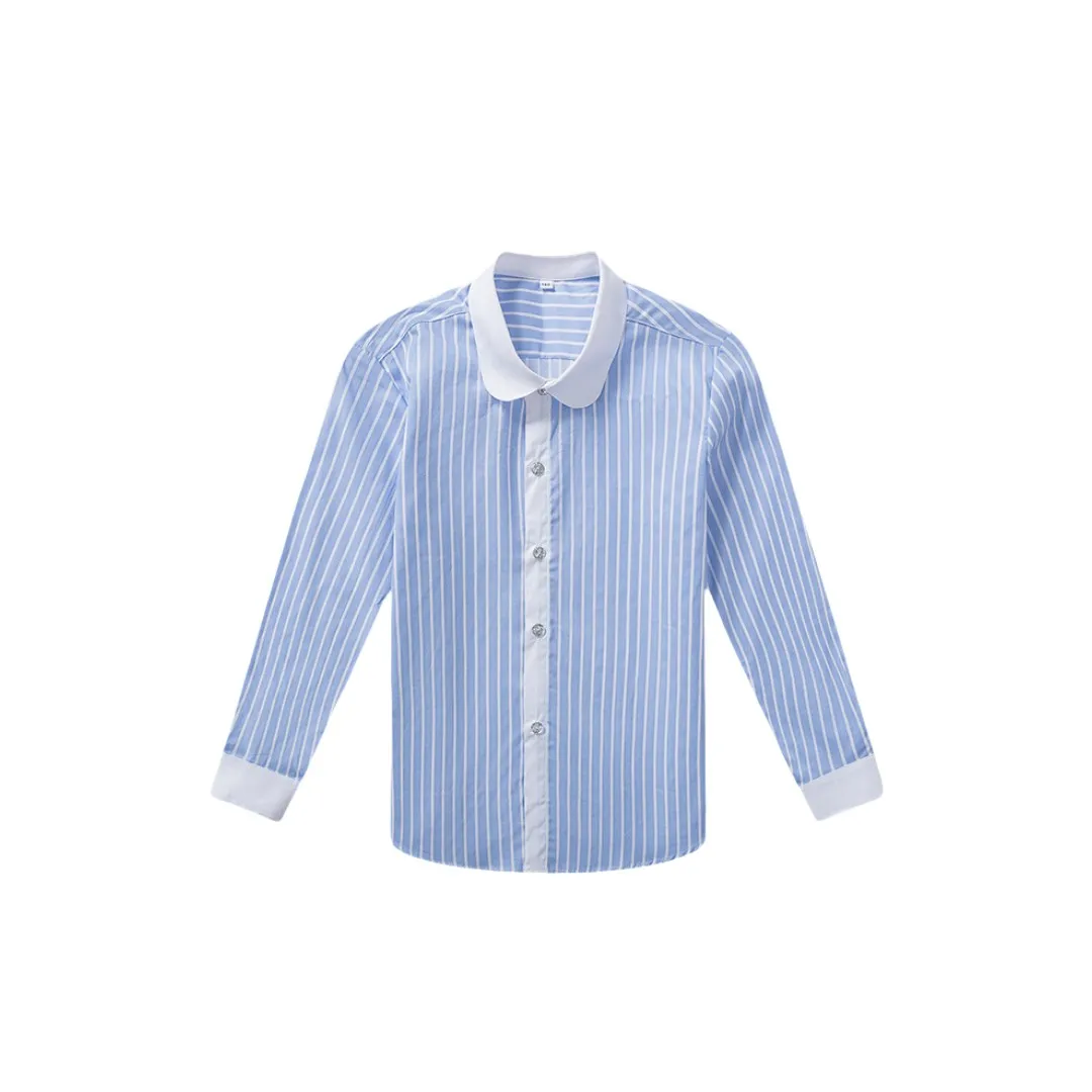 Rot-blaue Hemden für Jungen, lange Ärmel, Baumwolle, formelle Bluse für Kinder, Größe 110–150, Teenager-Junge, Bühne, Hochzeit, Abschlussfeier, Kostüme