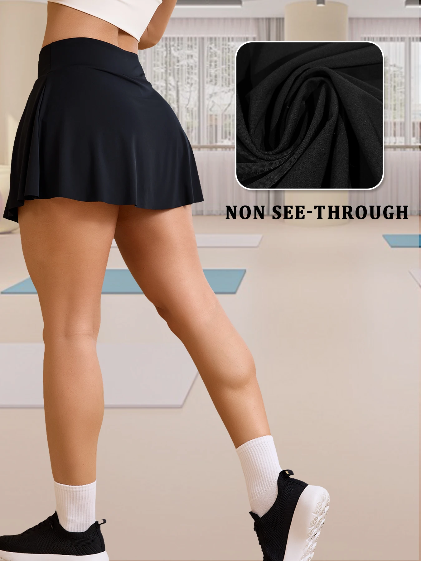 

Super Soft Double Layer Sport Skirt For Women, With Inner Layer Pockets,Quick-Dry Tennis Skirt Workout Golf Skorts Skirts