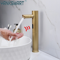 YANKSMART Infrared Motion Bathroom Sensor Faucet Automatic Touchless Tap Smart Inductive Antique Brass Sink Mixer Water Torneira