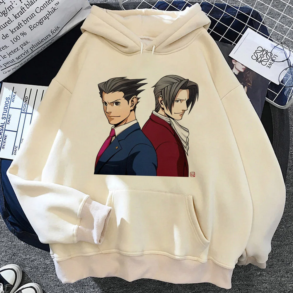 Ace Attorney hoodie anime sweater youthful comfortable Y2K teen hoddie pullover graphic funny designer