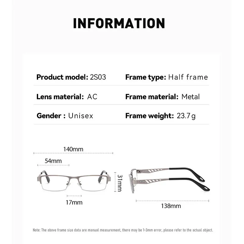 نظارات فوتوكروميك عالية الوضوح مضادة للضوء الأزرق، خفيفة الوزن للغاية ومريحة، نظارات طبية مخصصة للجنسين #6