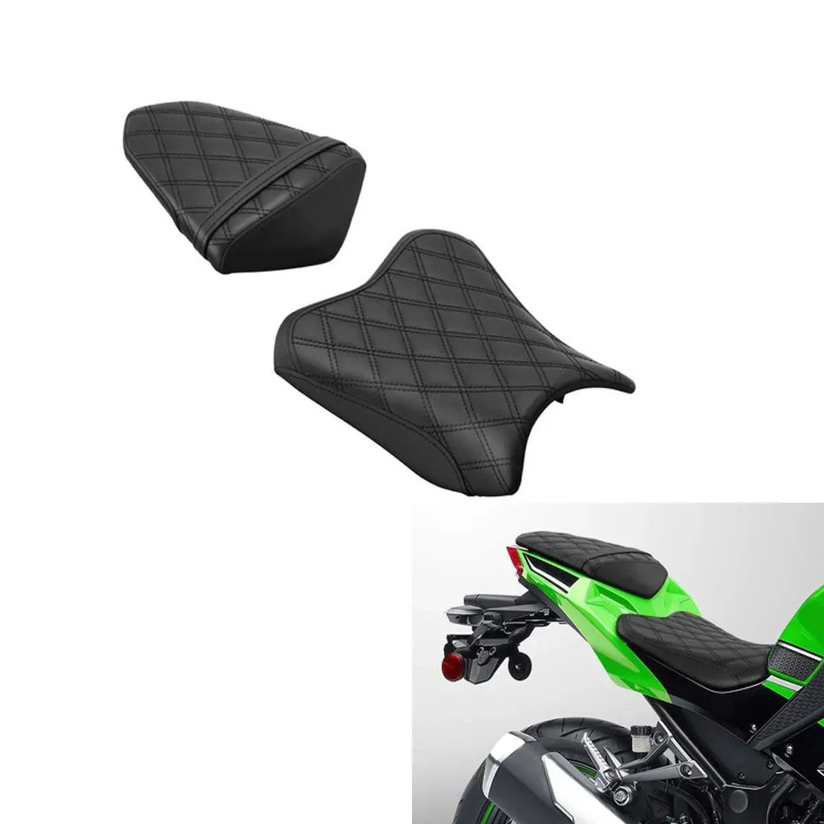 Motorcycle Driver Passenger Seat For Kawasaki Ninja 300 EX300 2013-2017