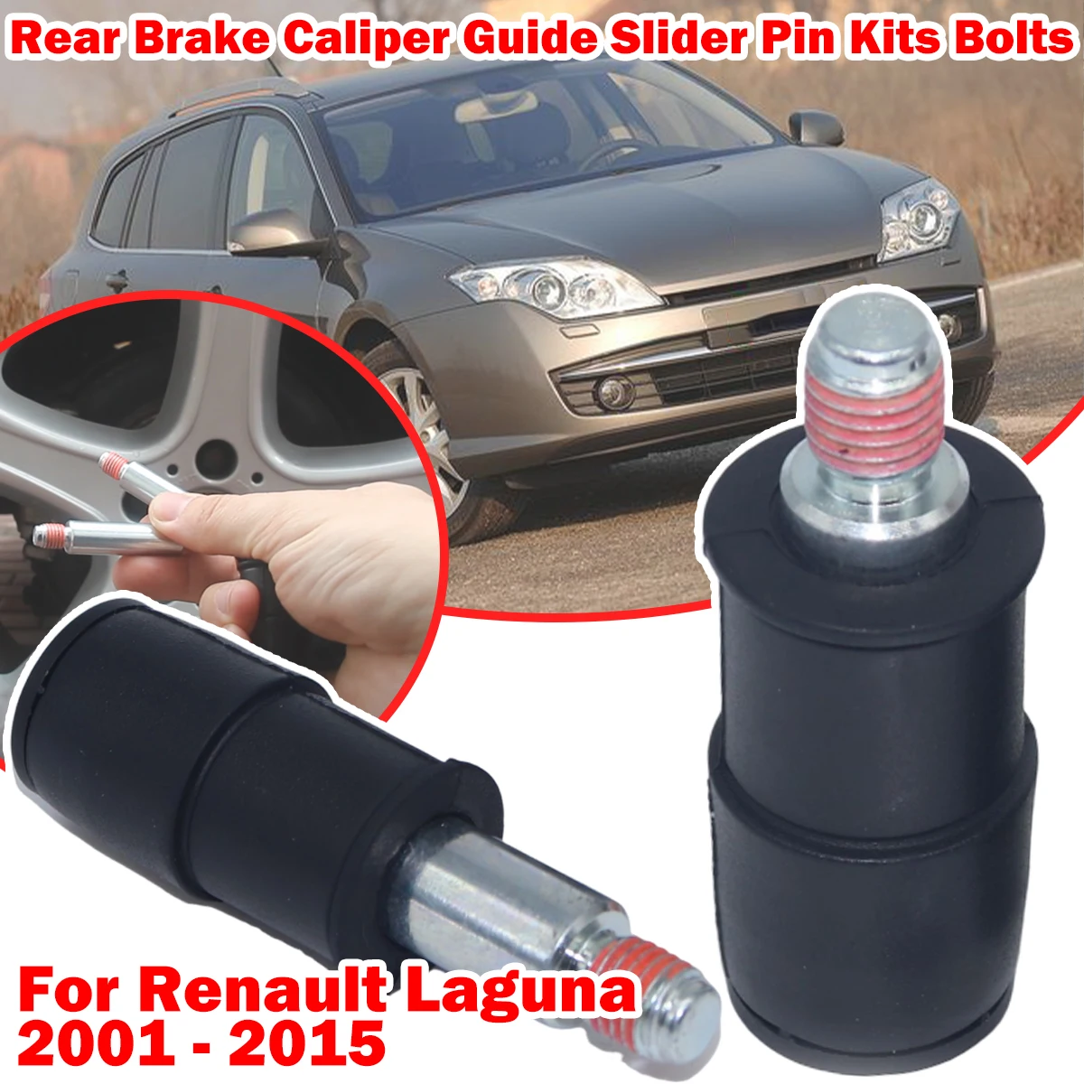 

Rear Brake Caliper Slider Guide Pins Bolt Kit For Renault Laguna 2001 2002 - 2015 Left Right Disc Housing Bellows Sleeve Bushing