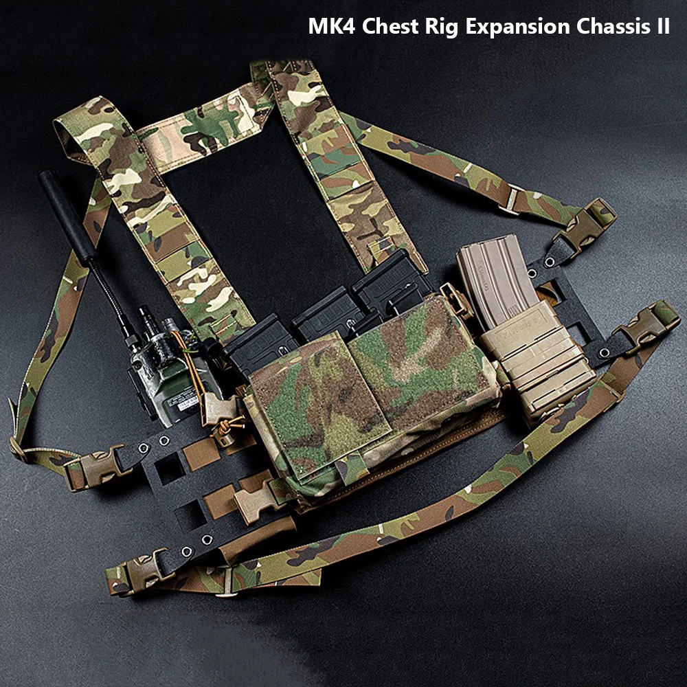 Tactical Chest Rig Rapid Expansion Chassis MOLLE Militar Hunting Vest Side Magazine Radio Pouch MK4 Chest Rig Upgrade Accessory