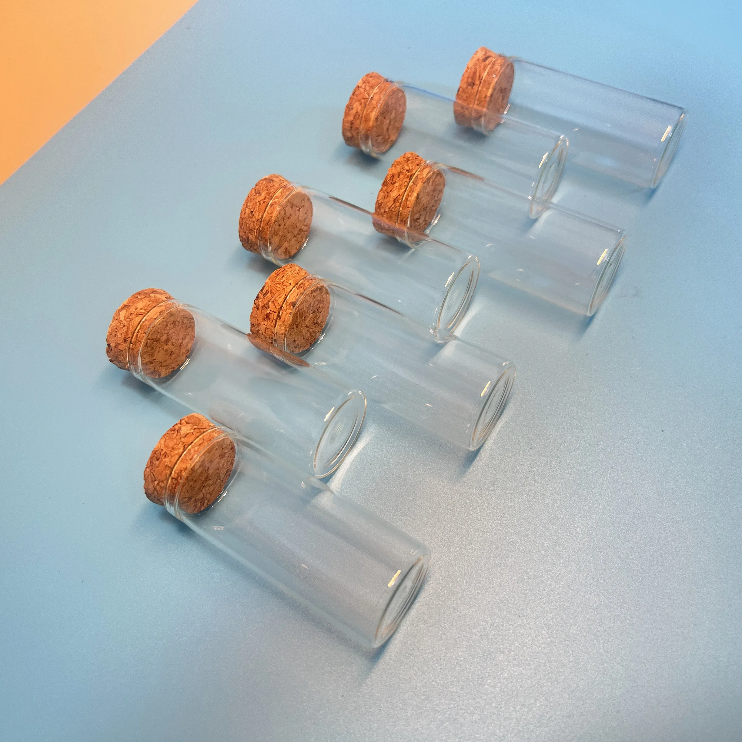 10/15/56 PCS 40ml Glass Test Tubes Cork 26x30x80mm Straight-Mouth Jars Storage Corked Glass Bottles Clear Vials DIY Home Decor