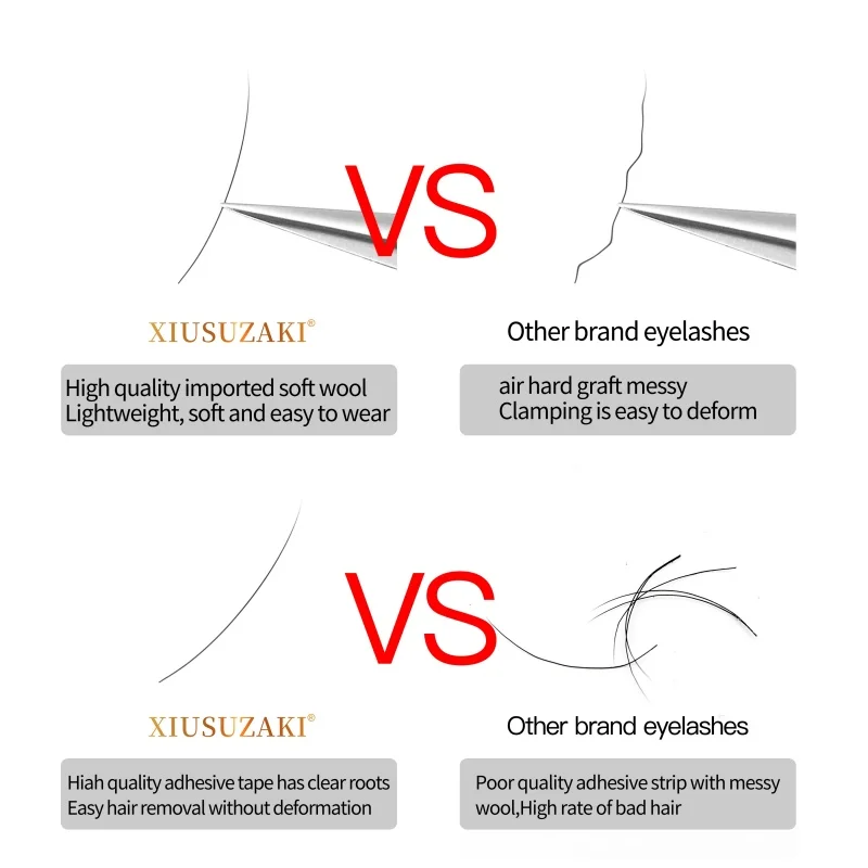 クラシックな個々のまつげエクステ,プロのまつげエクステ,ソフト,ナチュラル,ライト,マット,ブラック,ボリューム